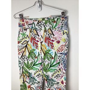 Peck & Peck Pull On Slip Women's Floral Colorful Comfy Pants Size 6